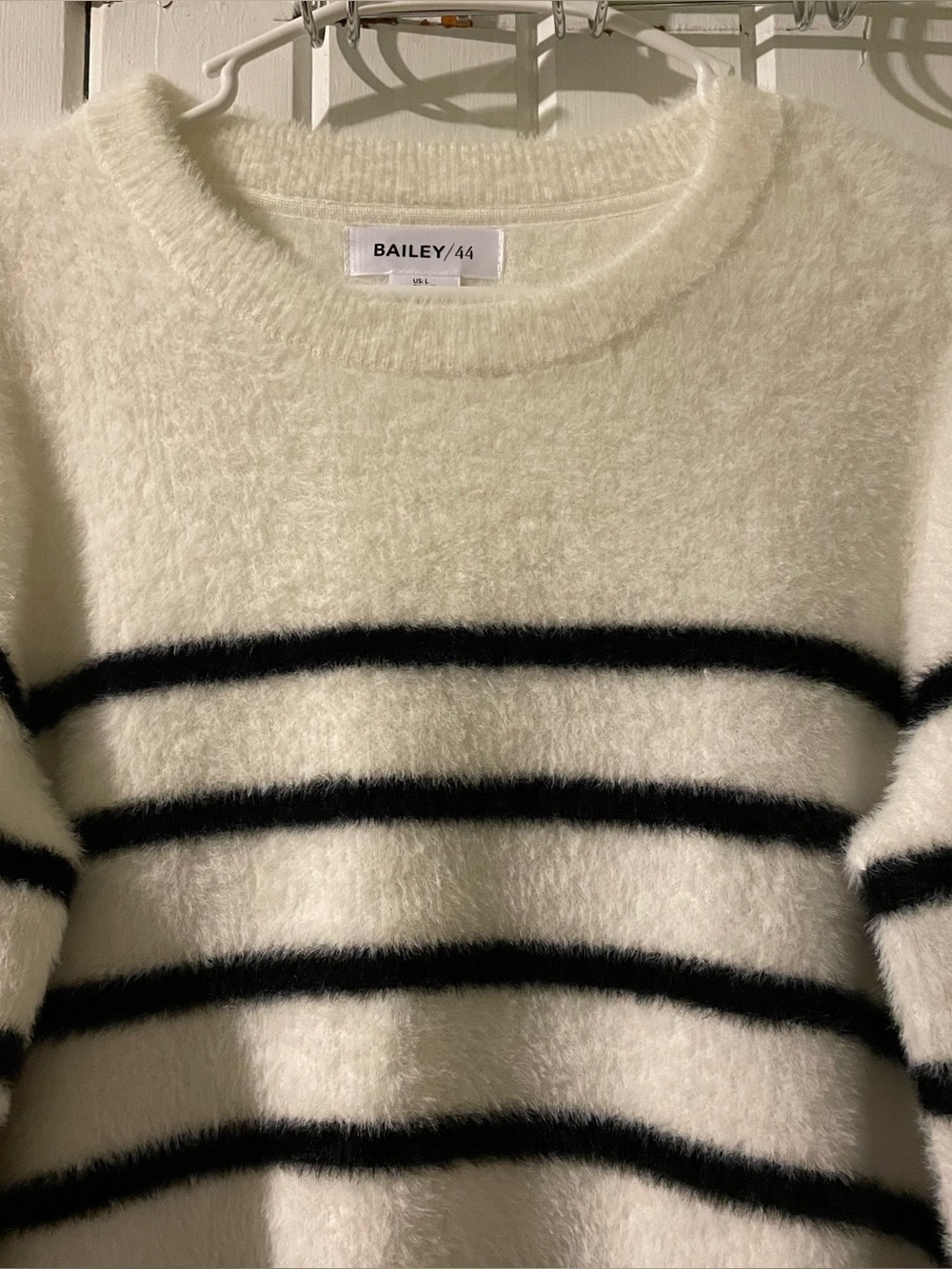 BAILEY/44 fluffy and soft striped sweater-large NWOT
